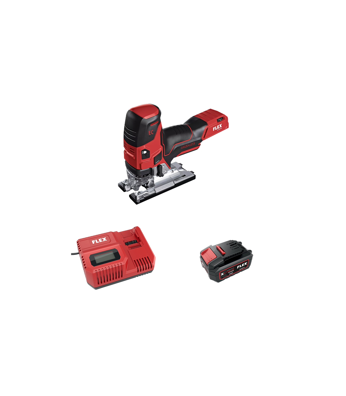 Scie sauteuse 18V JS 18.0-EC C + 1 batterie 5 Ah + 1 chargeur CA 12/18 230/CEE FLEX