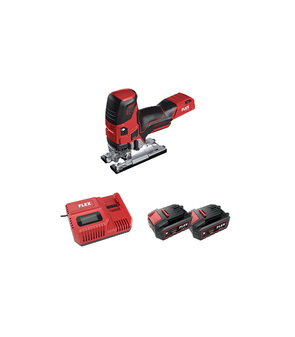 Scie sauteuse 18V JS 18.0-EC C + 2 batteries 5 Ah + 1 chargeur CA 12/18 230/CEE FLEX