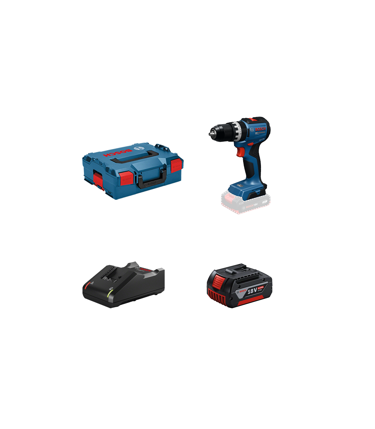 Perceuses-visseuses à percussion GSB 18V-52 + 1 batterie GBA 18V 4 Ah + Chargeur GAL 18V-40 BOSCH