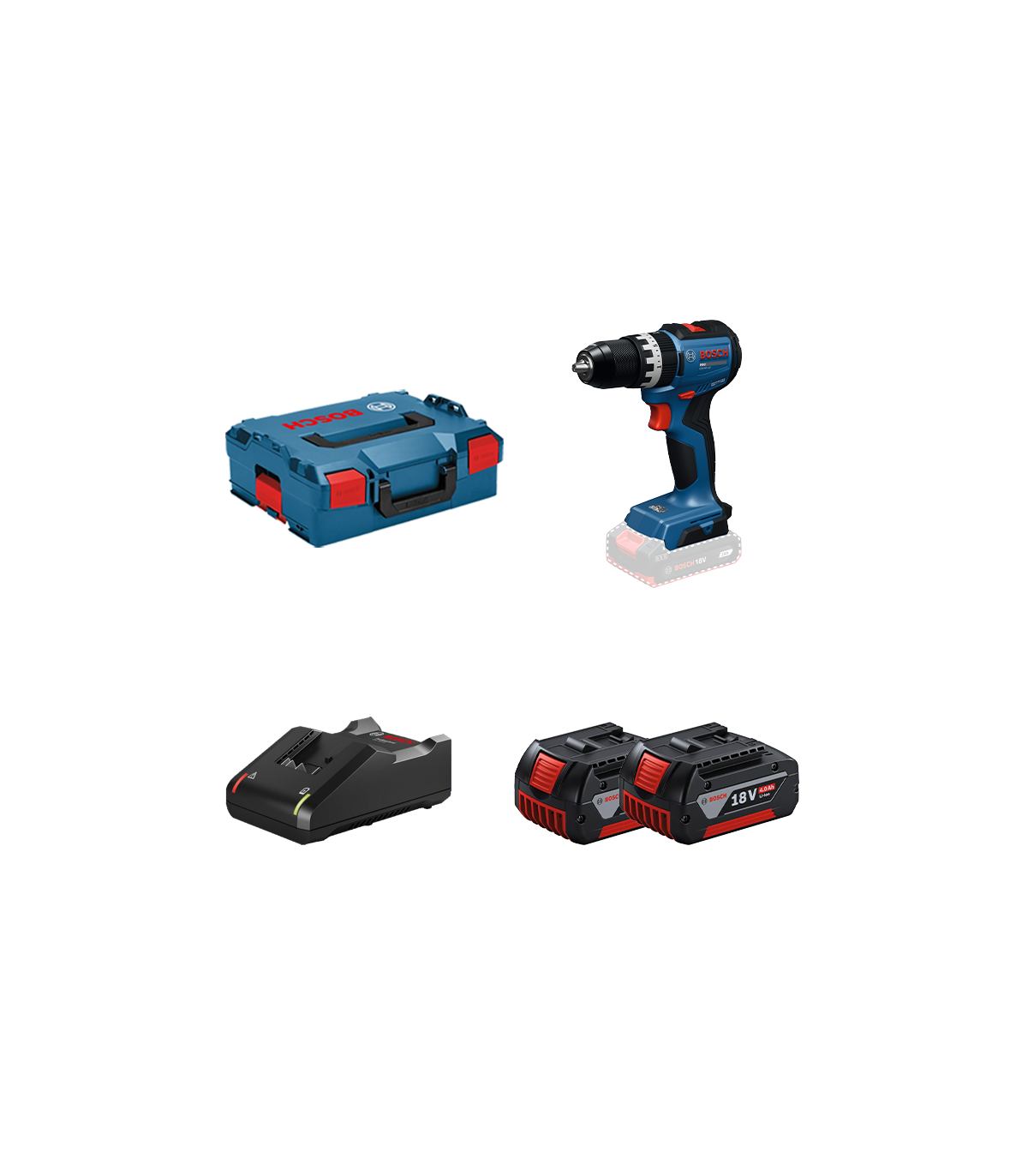 Perceuses-visseuses à percussion GSB 18V-52 + 2 batteries GBA 18V 4 Ah + Chargeur GAL 18V-40 BOSCH