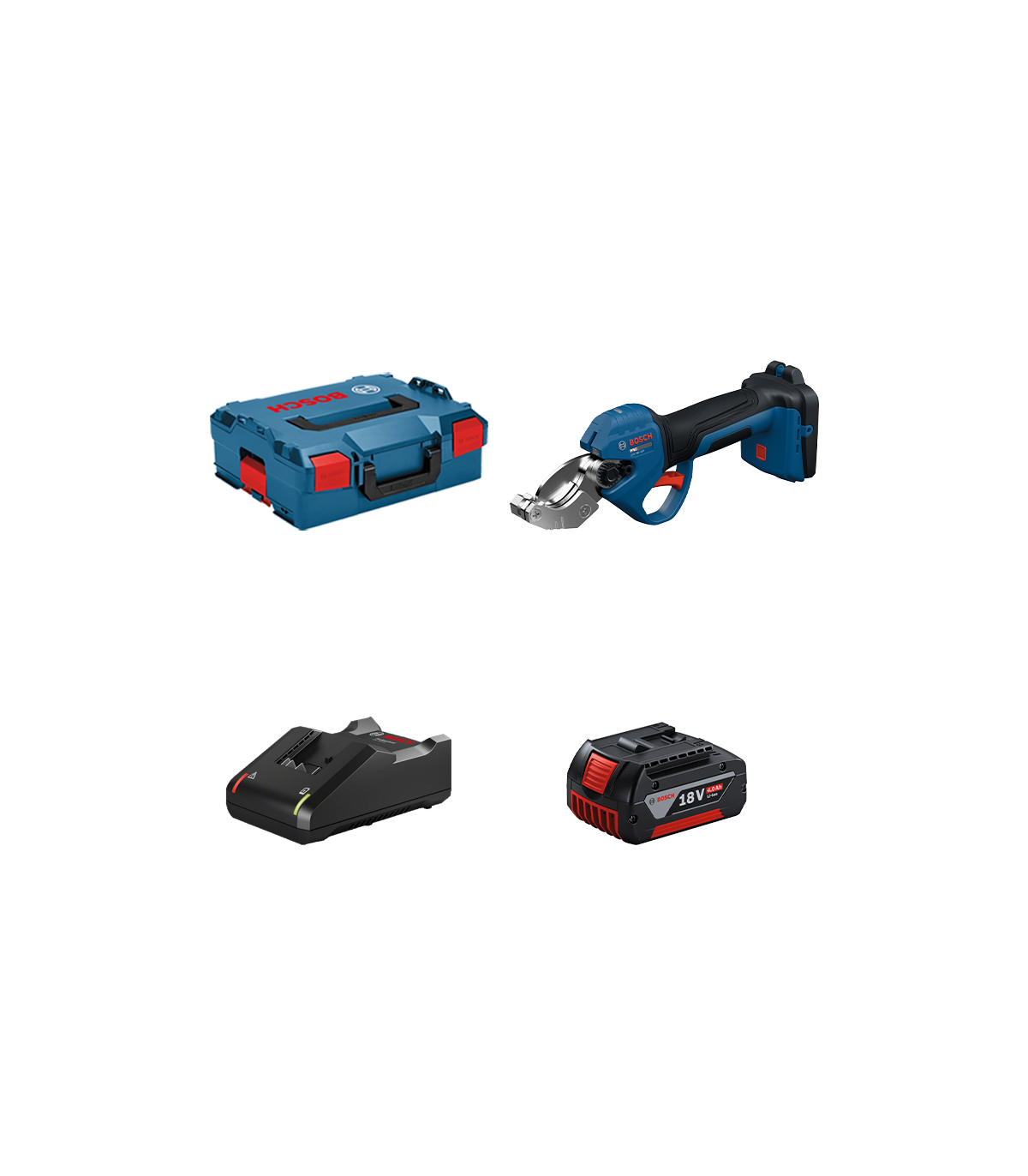 Cisaille à tubes GPC18V-32P + 1 batterie GBA 18V 4 Ah + Chargeur GAL 18V-40 BOSCH