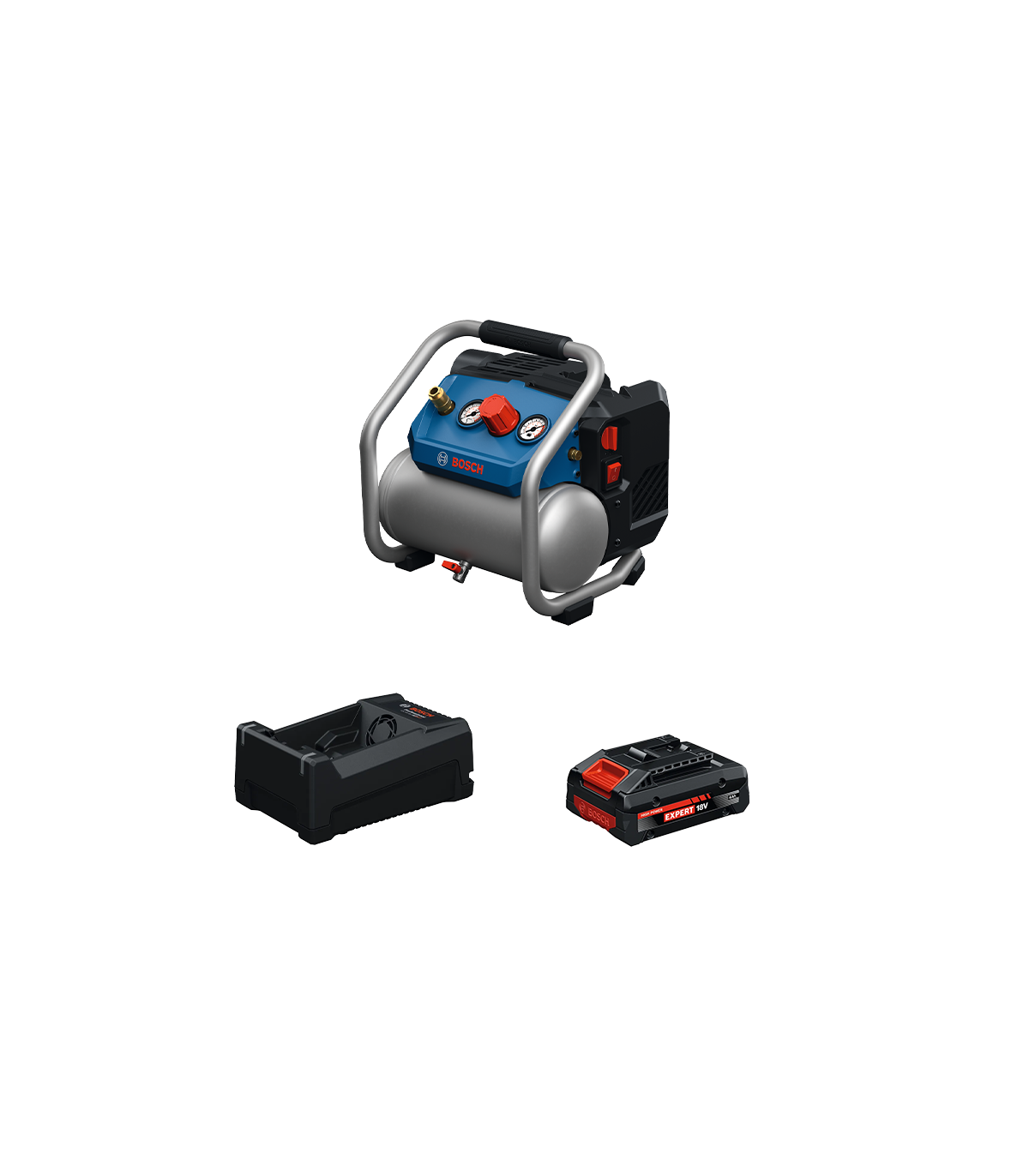 Compresseur à air comprimé GKO18V-51 + 1 Batterie EXPERT 4 Ah + 1 Chargeur GAL 12V/18V-80 BOSCH
