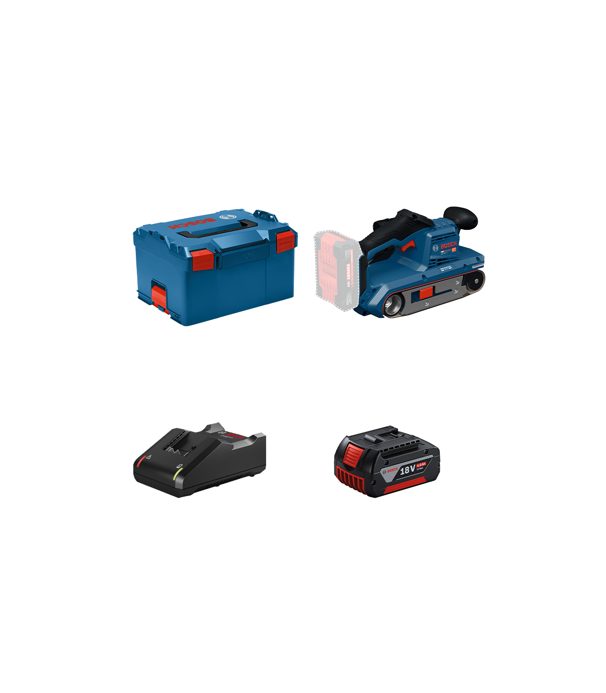 Ponceuse à bande GBS 18V-75 + 1 batterie GBA 18V 4 Ah + Chargeur GAL 18V-40 BOSCH