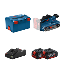 Ponceuse à bande GBS 18V-75 + 2 batteries GBA 18V 4 Ah + Chargeur GAL 18V-40 BOSCH