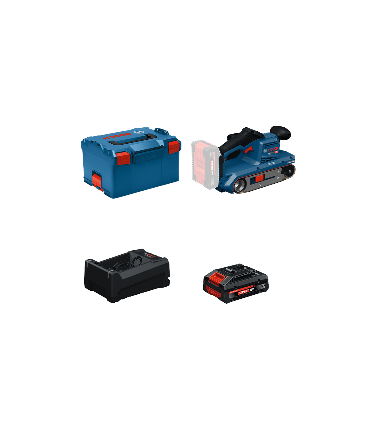 Ponceuse à bande GBS 18V-75 + 1 Batterie EXPERT 4 Ah + 1 Chargeur GAL 12V/18V-80 BOSCH