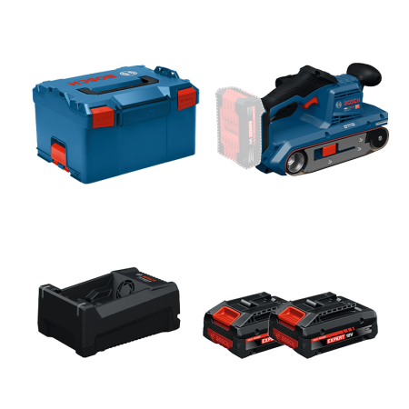 Ponceuse à bande GBS 18V-75 + 2 Batteries EXPERT 4 Ah + 1 Chargeur GAL 12V/18V-80 BOSCH