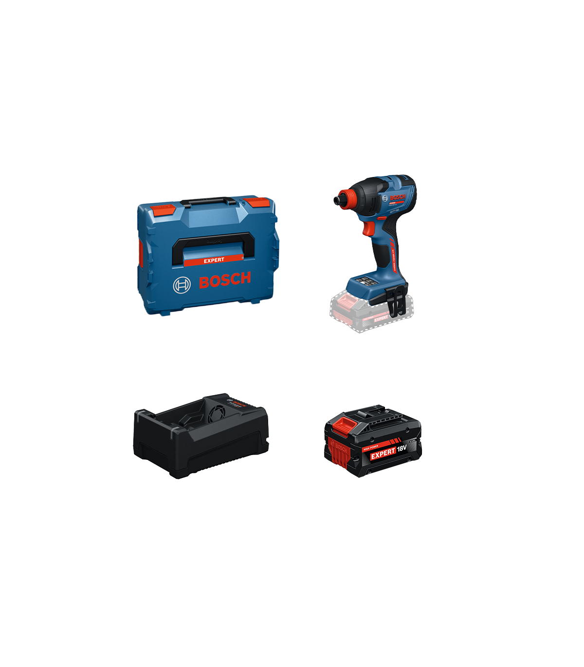 Boulonneuse / Visseuse à chocs EXPERT EXDX18V-210 + 1 Batterie EXPERT 5,5 Ah + 1 Chargeur GAL 12V/18V-80 BOSCH