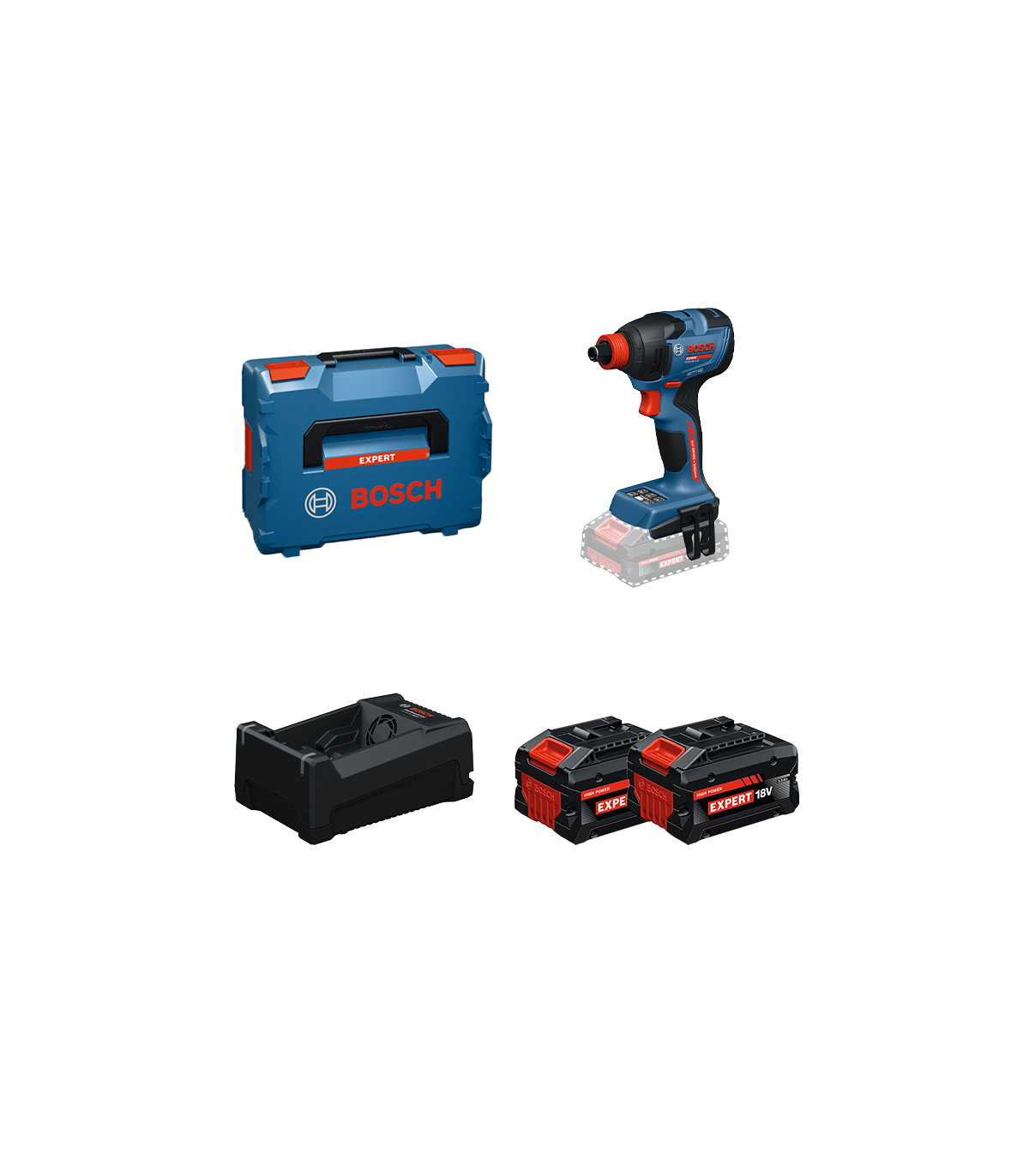 Boulonneuse / Visseuse à chocs EXPERT EXDX18V-210 + 2 Batteries EXPERT 5,5 Ah + 1 Chargeur GAL 12V/18V-80 BOSCH