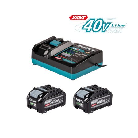 Pack XGT 40V 2 batteries BL4040F 4 Ah + Chargeur rapide DC40RA MAKITA