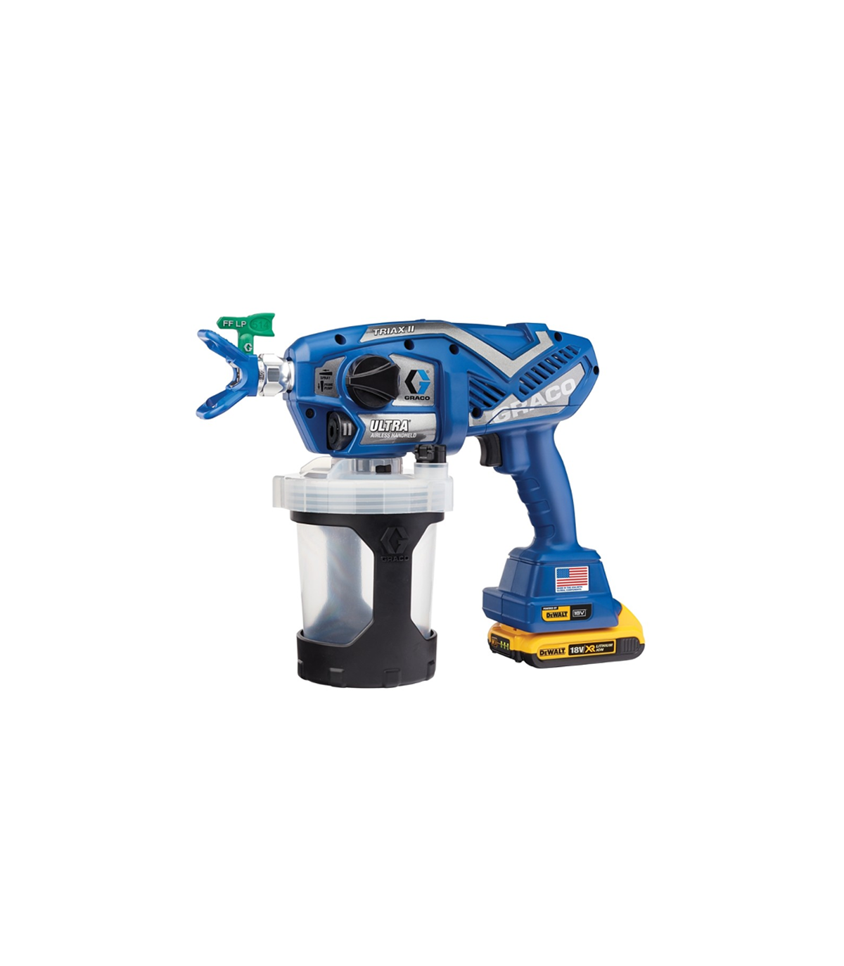 Pistolet peinture Airless Ultra HH DC 18V 138 bar + 2 batteries 18V 2.0Ah + 1 chargeur dewalt GRACO
