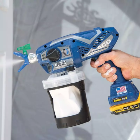Pistolet peinture Airless Ultra HH DC 18V 138 bar + 2 batteries 18V 2.0Ah + 1 chargeur dewalt GRACO
