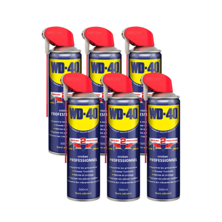 Pack de 6 Lubrifiants multifonction spray double position 500ml WD-40
