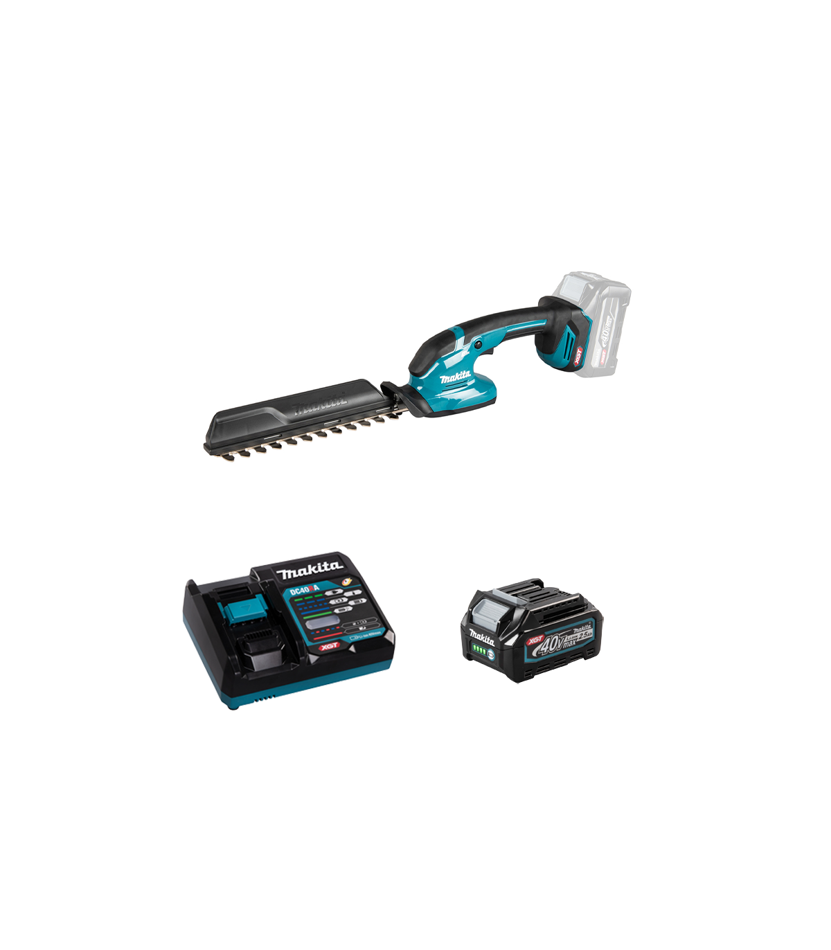 Taille haie 40V 20cm UH023GZ + 1 batterie 40V 2,5 Ah + chargeur rapide DC40RA MAKITA
