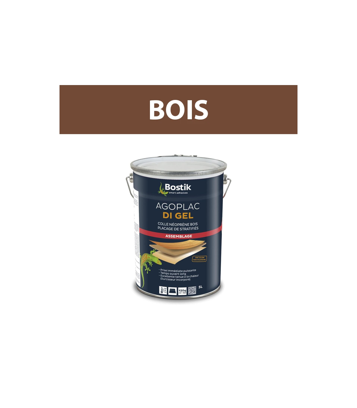 Colle contact néoprène Gel Agoplac DI 5L BOSTIK