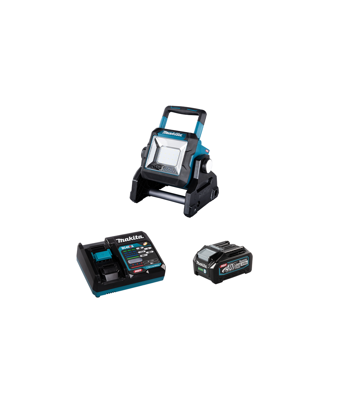 Projecteur de chantier 14,4/18/40 V DEAML003G + 1 batterie 40V 4 Ah + chargeur rapide DC40RA MAKITA