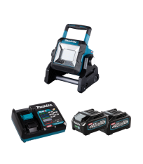 Projecteur de chantier 14,4/18/40 V DEAML003G + 2 batteries 40V 4 Ah + chargeur rapide DC40RA MAKITA