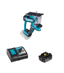 Scie à plaque de plâtre 18V DSD180Z + 1 batterie BL1850B 18V 5 Ah + chargeur rapide DC18RC MAKITA