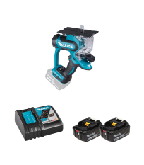 Scie à plaque de plâtre 18V DSD180Z + 2 batteries BL1850B 18V 5 Ah + chargeur rapide DC18RC MAKITA