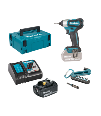 Pack visseuse à chocs 140 Nm DTD155ZJ + Batterie BL1830B 3 Ah + Chargeur DC18RC + 10 embouts IMPACT BLACK MAKITA