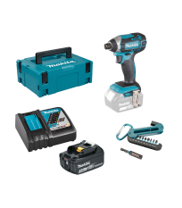 Pack visseuse à chocs 18V 165 Nm DTD152ZJ + 1 batterie BL1830B 18V 3Ah + 1 chargeur DC18RC + Coffret embouts IMPACT BLACK MAKITA