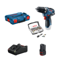 Perceuse visseuse GSR 12V-35 + 1 batterie 12V 2 Ah + chargeur GAL 12V-40 + 31 embouts de vissage BOSCH