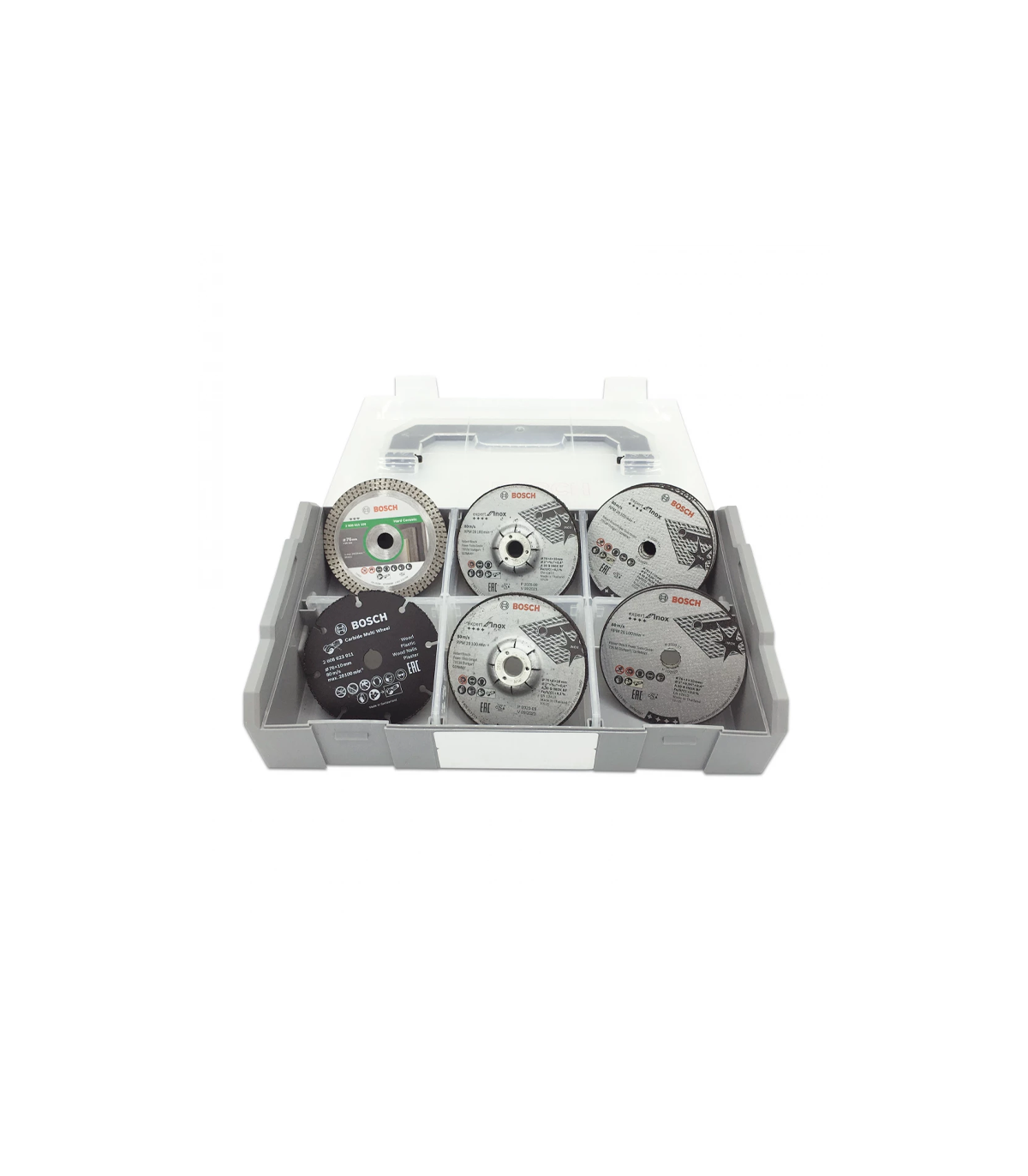 Pack Meuleuse Ø76 mm GWS 12V-76 + 1 batterie 12V 2 Ah + chargeur GAL 12V-40 + Coffret 9 disques BOSCH