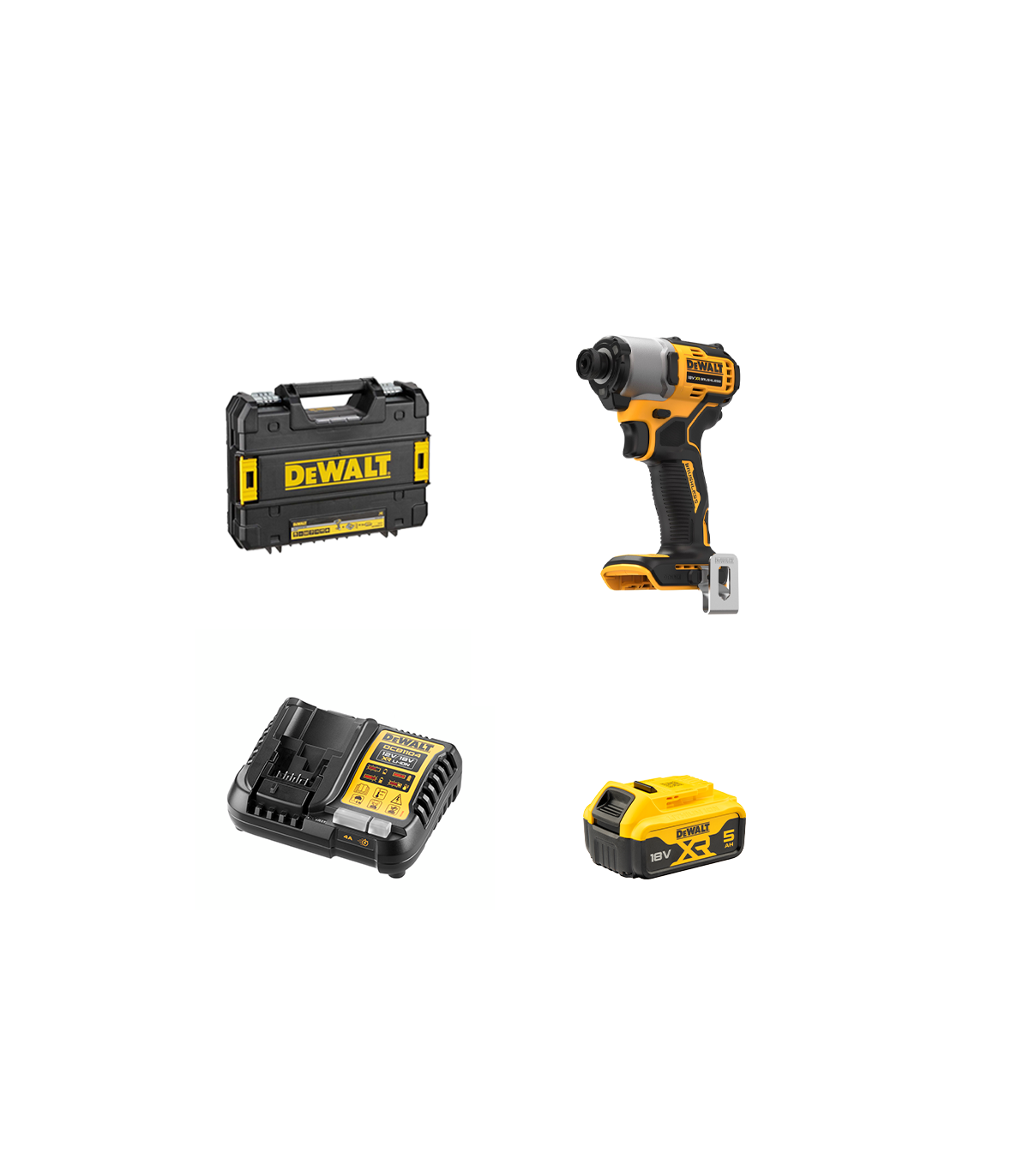 Visseuse à chocs 18V DCF840NT-XJ + 1 batterie 18V 5 Ah + 1 Chargeur DCB1104-QW DEWALT