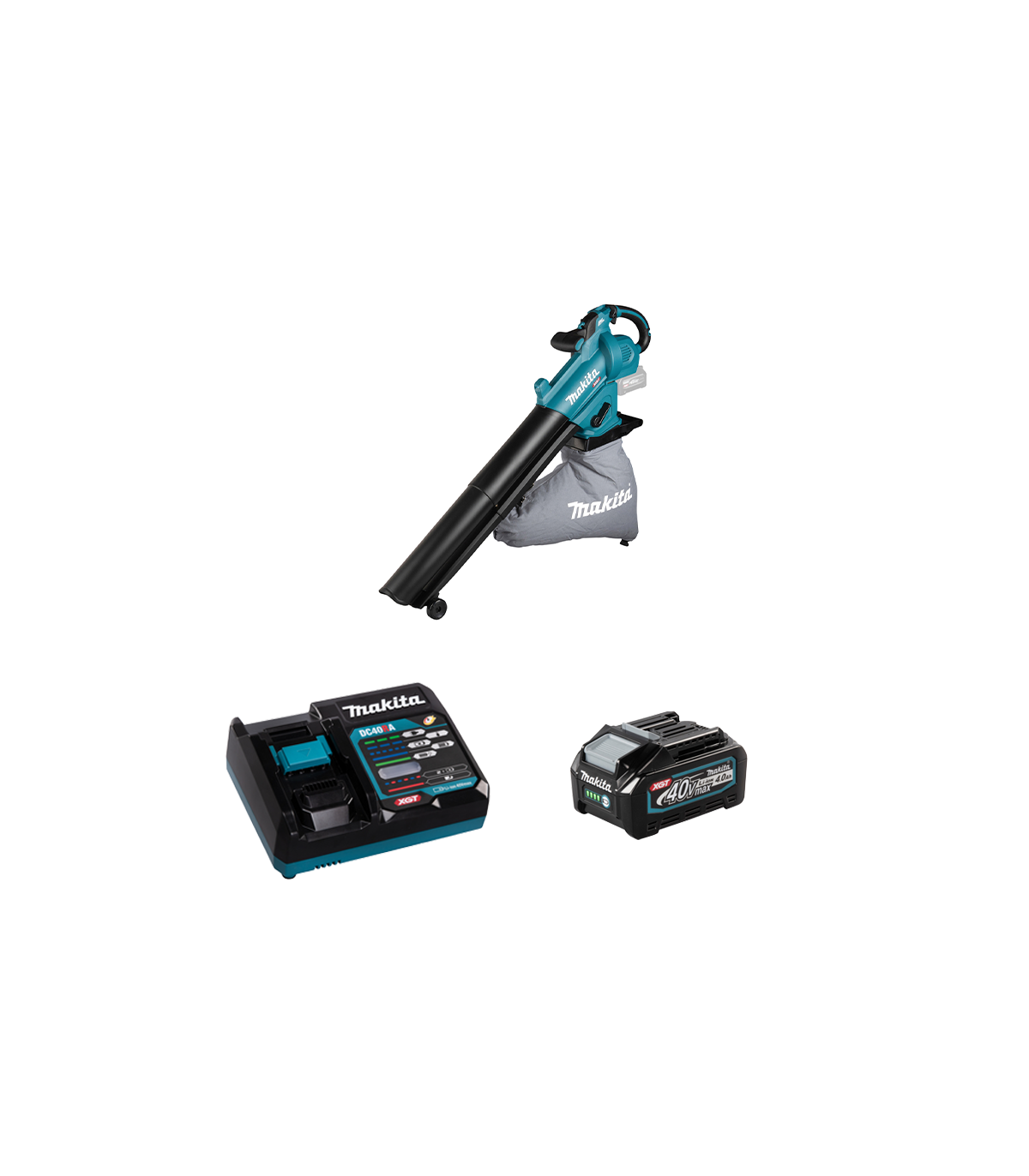 Aspirateur souffleur 40V UB005GZ + 1 batterie 40V 4 Ah + chargeur rapide DC40RA MAKITA