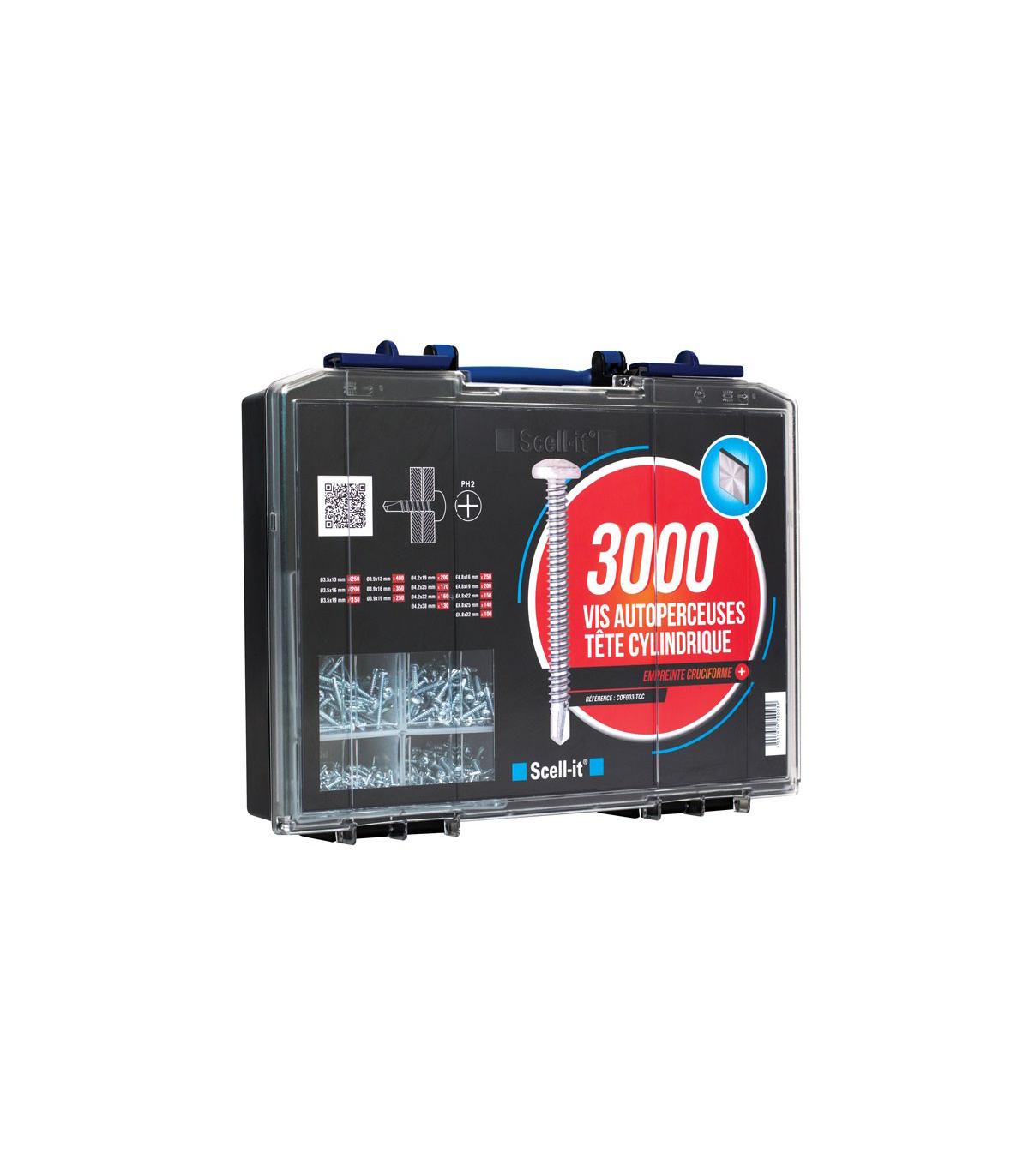 Coffret 3000 vis autoperceuses TCC tête cylindrique SCELL-IT