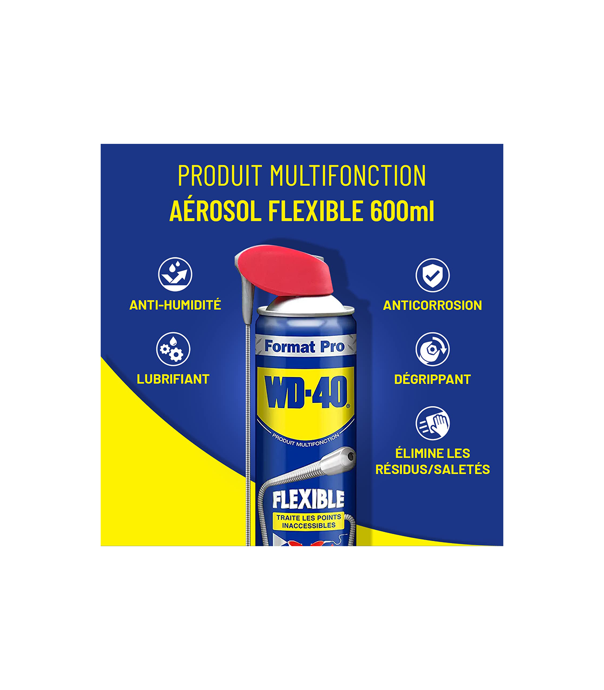 Lubrifiant spray multifonction flexible 600ml WD-40