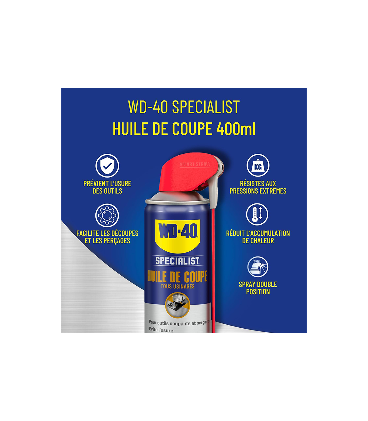 Huile de coupe spray double position 400ml SPECIALIST WD-40