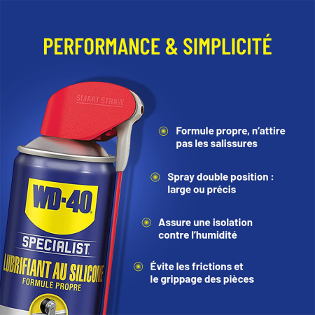 Lubrifiant au silicone spray double position 400ml SPECIALIST WD-40