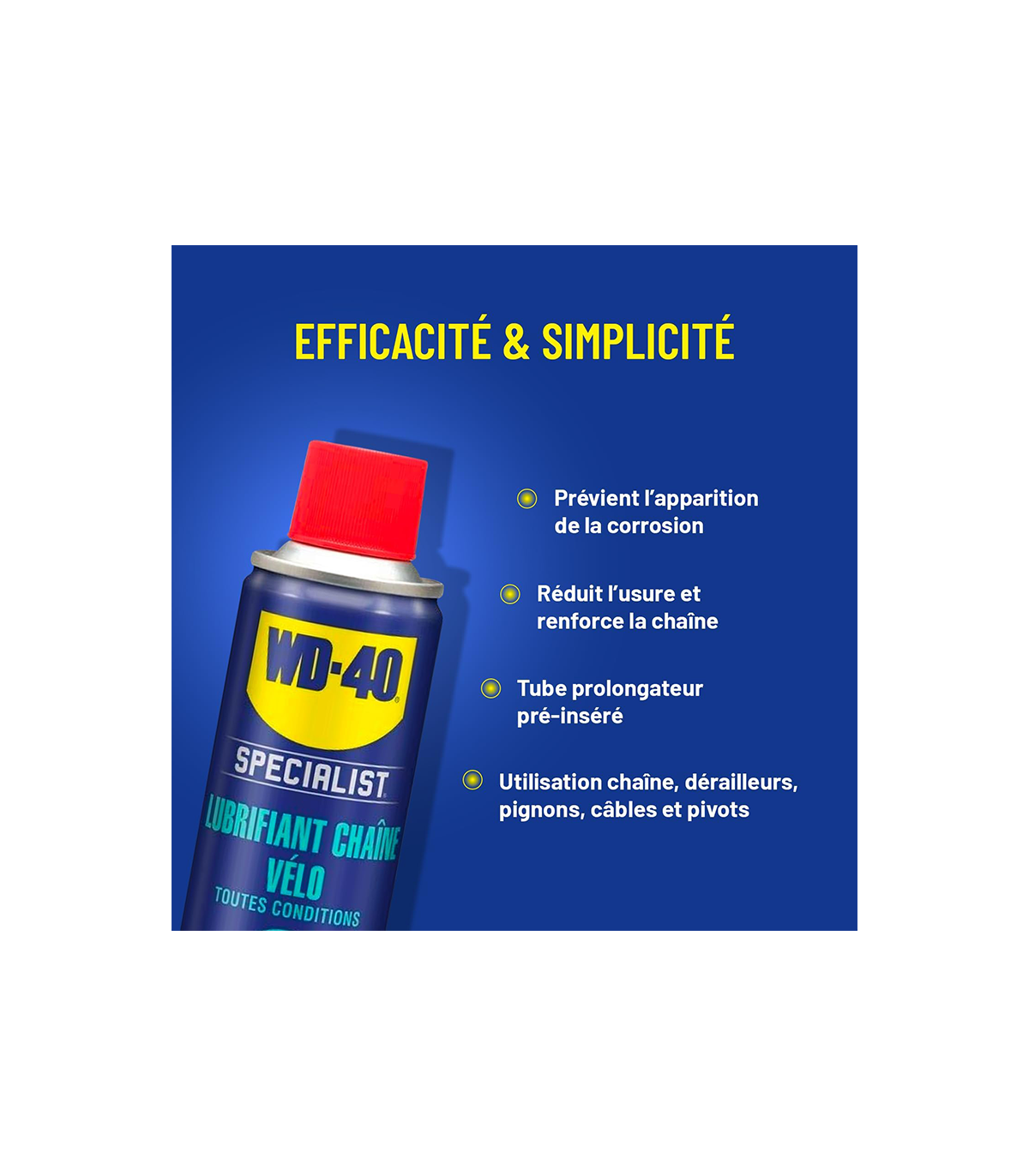 Lubrifiant chaîne vélo toutes conditions 250ml SPECIALIST WD-40