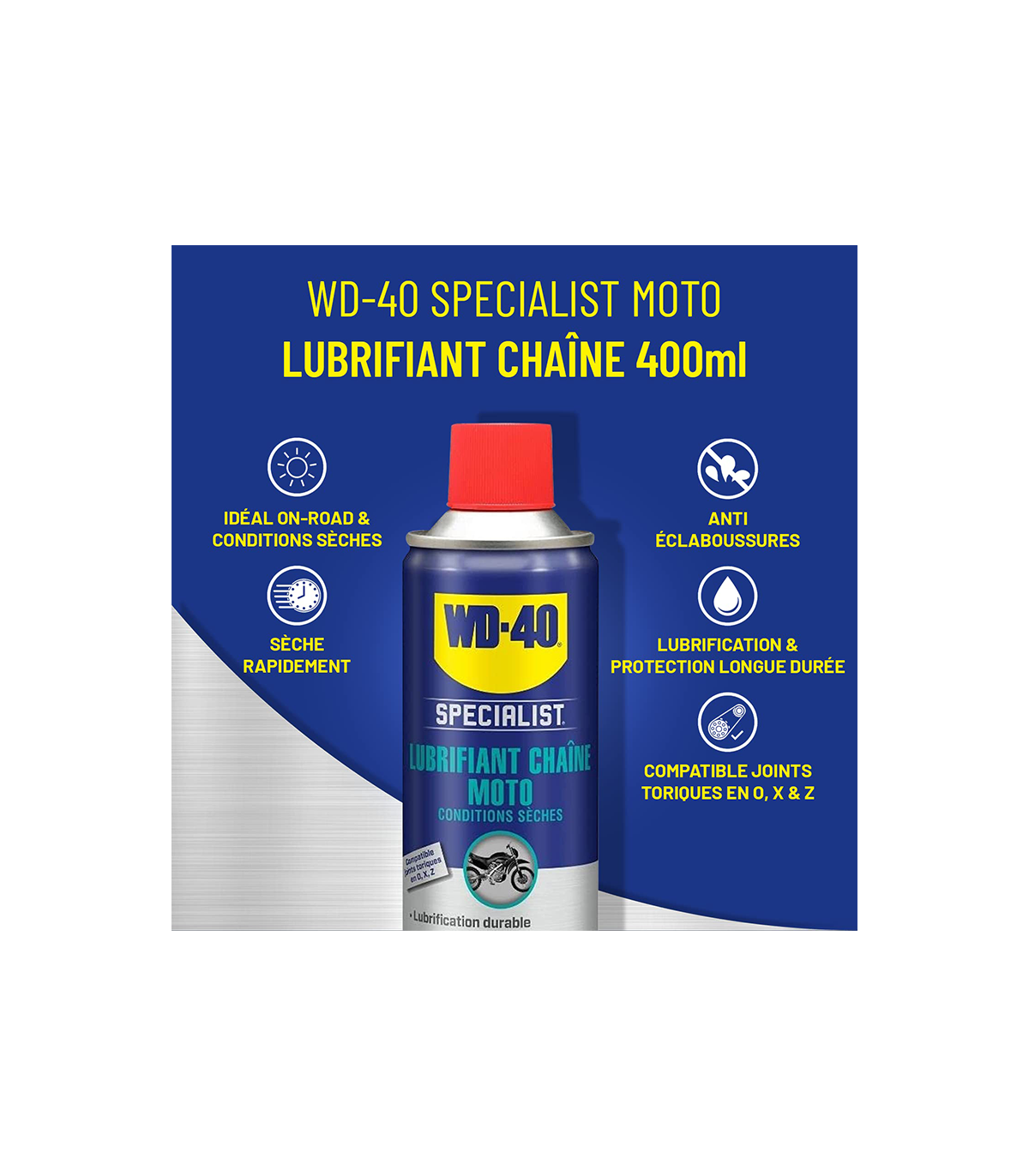 Lubrifiant chaîne moto conditions sèches 400ml SPECIALIST WD-40