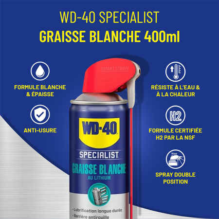 Graisse blanche au lithium spray double position 400ml SPECIALIST WD-40