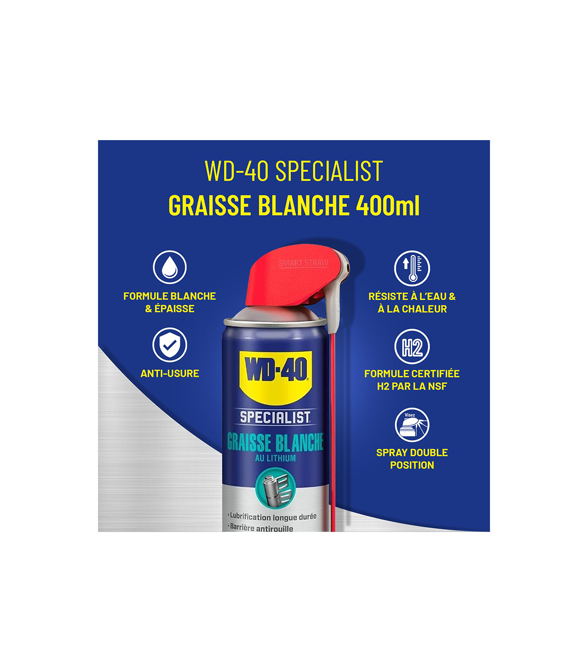 Graisse blanche au lithium spray double position 400ml SPECIALIST WD-40