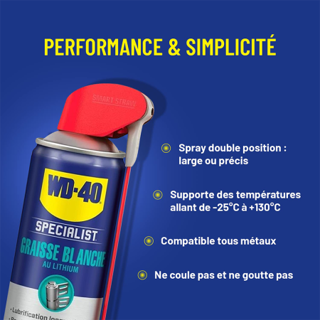 Graisse blanche au lithium spray double position 400ml SPECIALIST WD-40