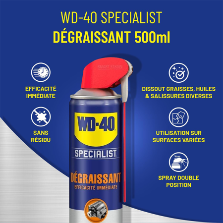 Dégraissant spray double position 500ml SPECIALIST WD-40