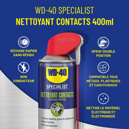 Nettoyant contact séchage rapide spray double position 400ml SPECIALIST WD-40