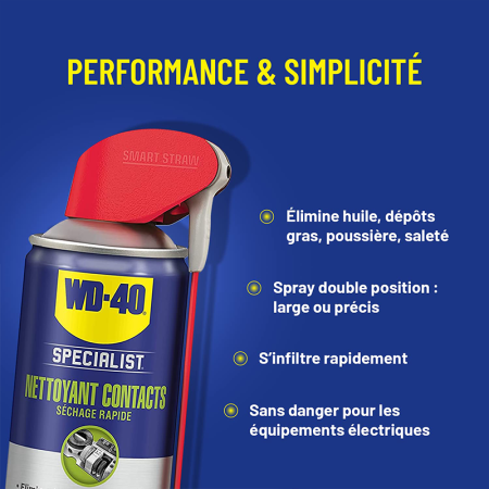Nettoyant contact séchage rapide spray double position 400ml SPECIALIST WD-40