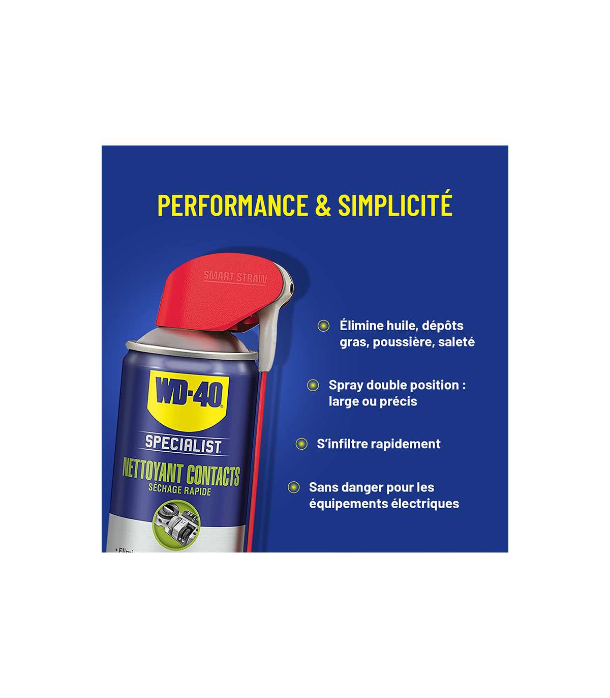 Nettoyant contact séchage rapide spray double position 400ml SPECIALIST WD-40