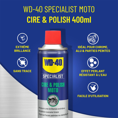 Nettoyant cire & polish pour moto SPECIALIST 400 ml WD-40