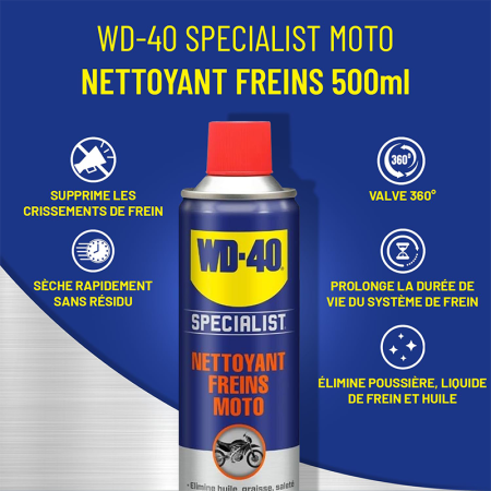 Nettoyant freins pour moto SPECIALIST 500 ml WD-40