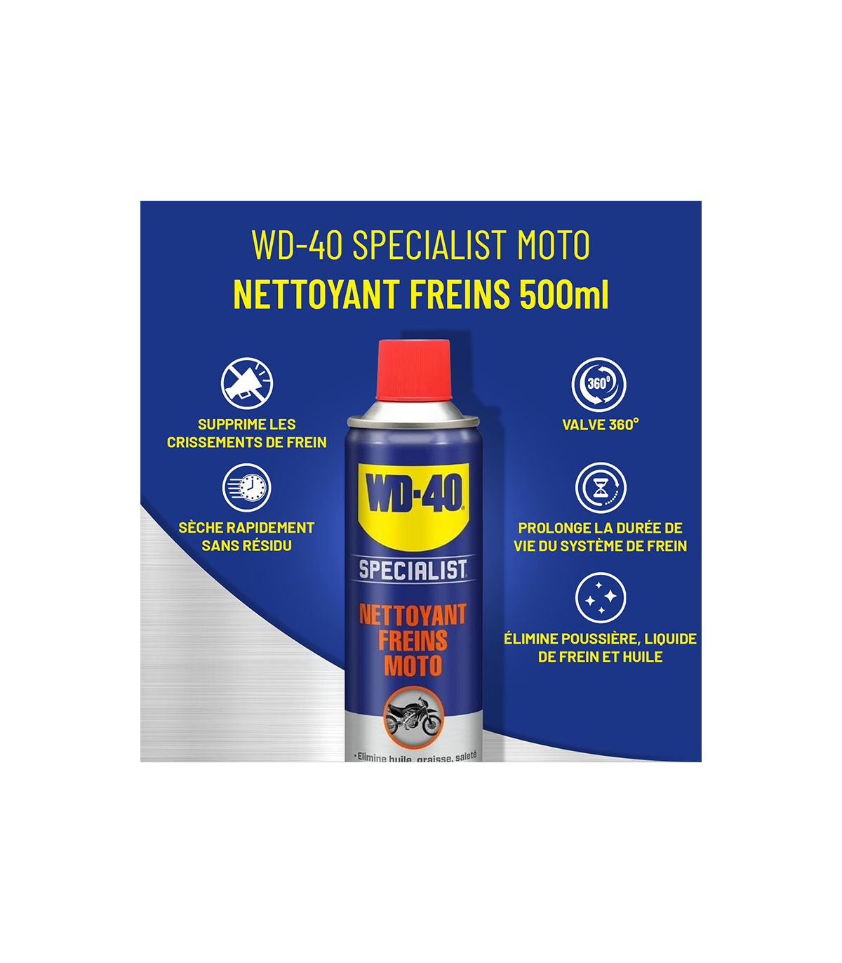 Nettoyant freins pour moto SPECIALIST 500 ml WD-40