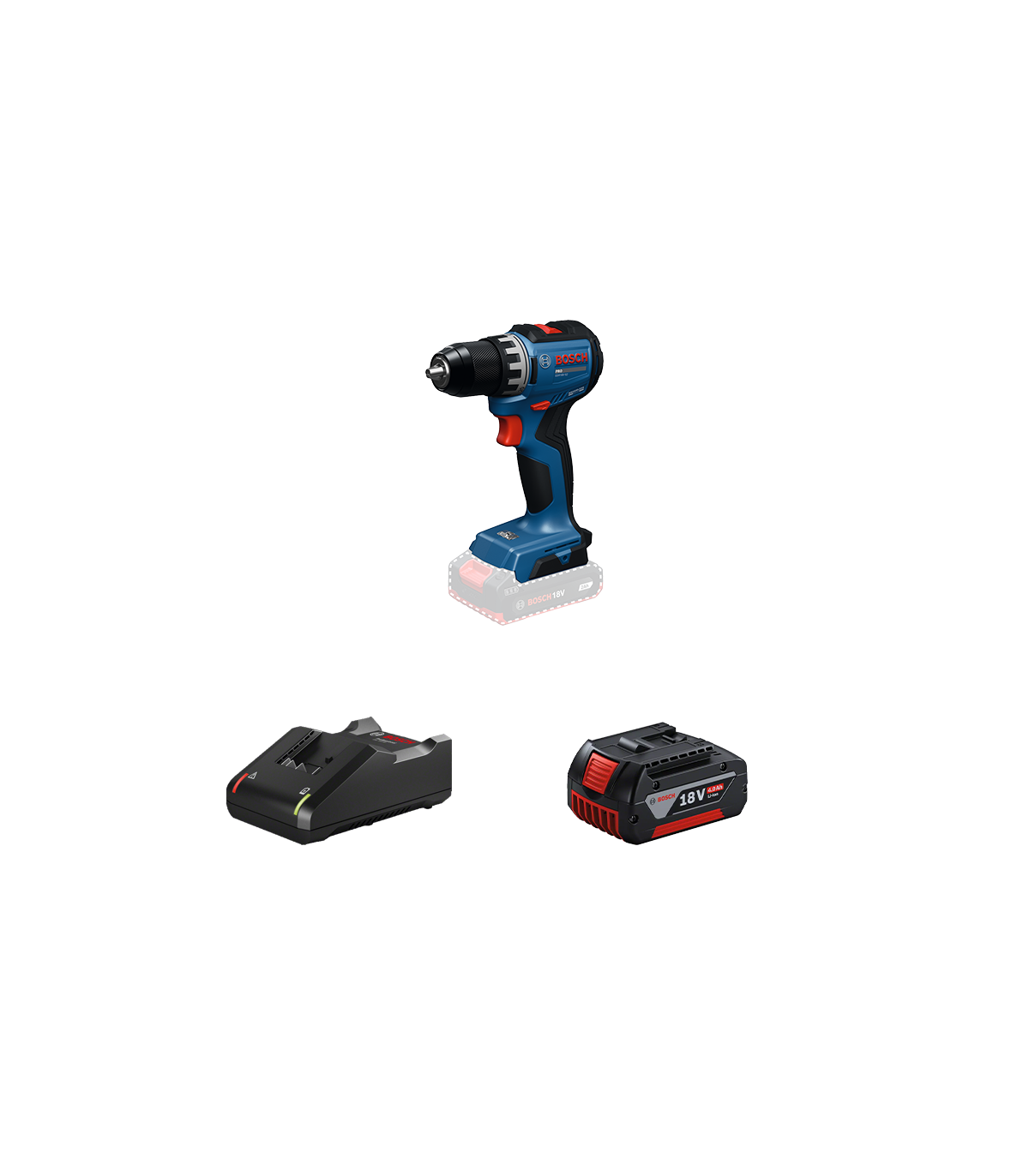 Perceuse visseuse GSR 18V-52 + 1 batterie GBA 18V 4 Ah + Chargeur GAL 18V-40 BOSCH