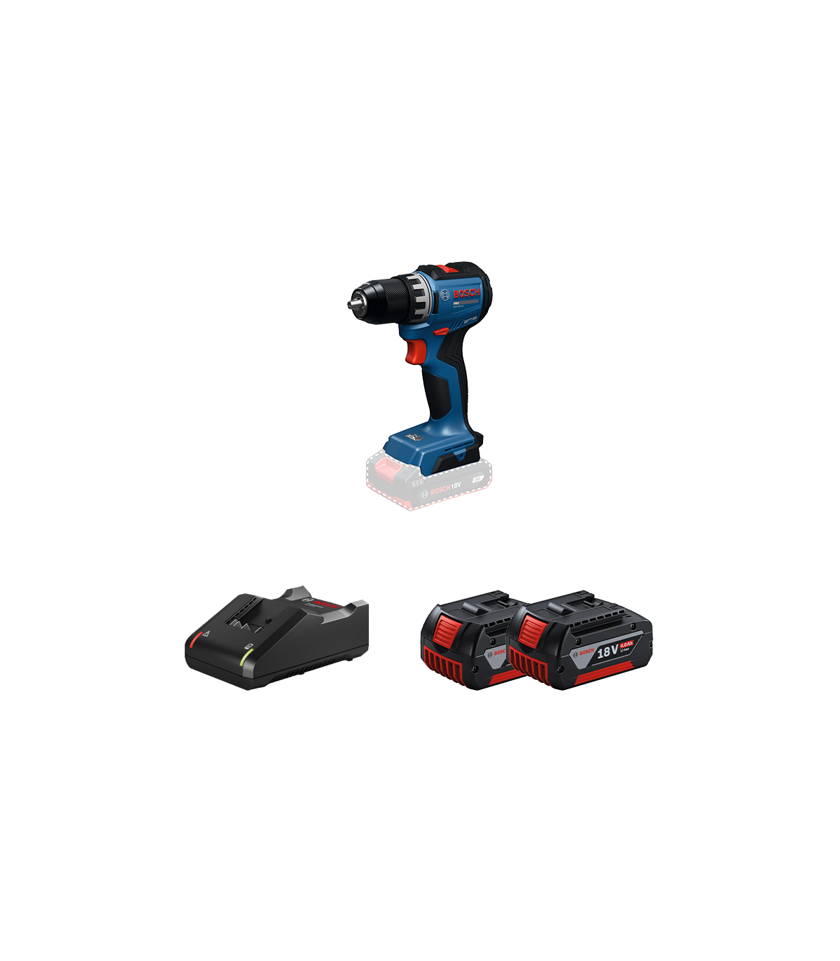 Perceuse visseuse GSR 18V-52 + 2 batteries GBA 18V 4 Ah + Chargeur GAL 18V-40 BOSCH