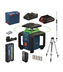 Laser rotatif vert GRL 18V-4-34CVG + 1 batterie ProCORE 18V 4Ah + GAL18V-40 + Cellule de réception laser LR45 + Trépied BT 170HD
