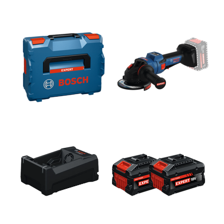 Meuleuse Ø125 mm EXPERT EXWS18V-15PS + 2 Batteries EXPERT 5,5 Ah + 1 Chargeur GAL 12V/18V-80 BOSCH