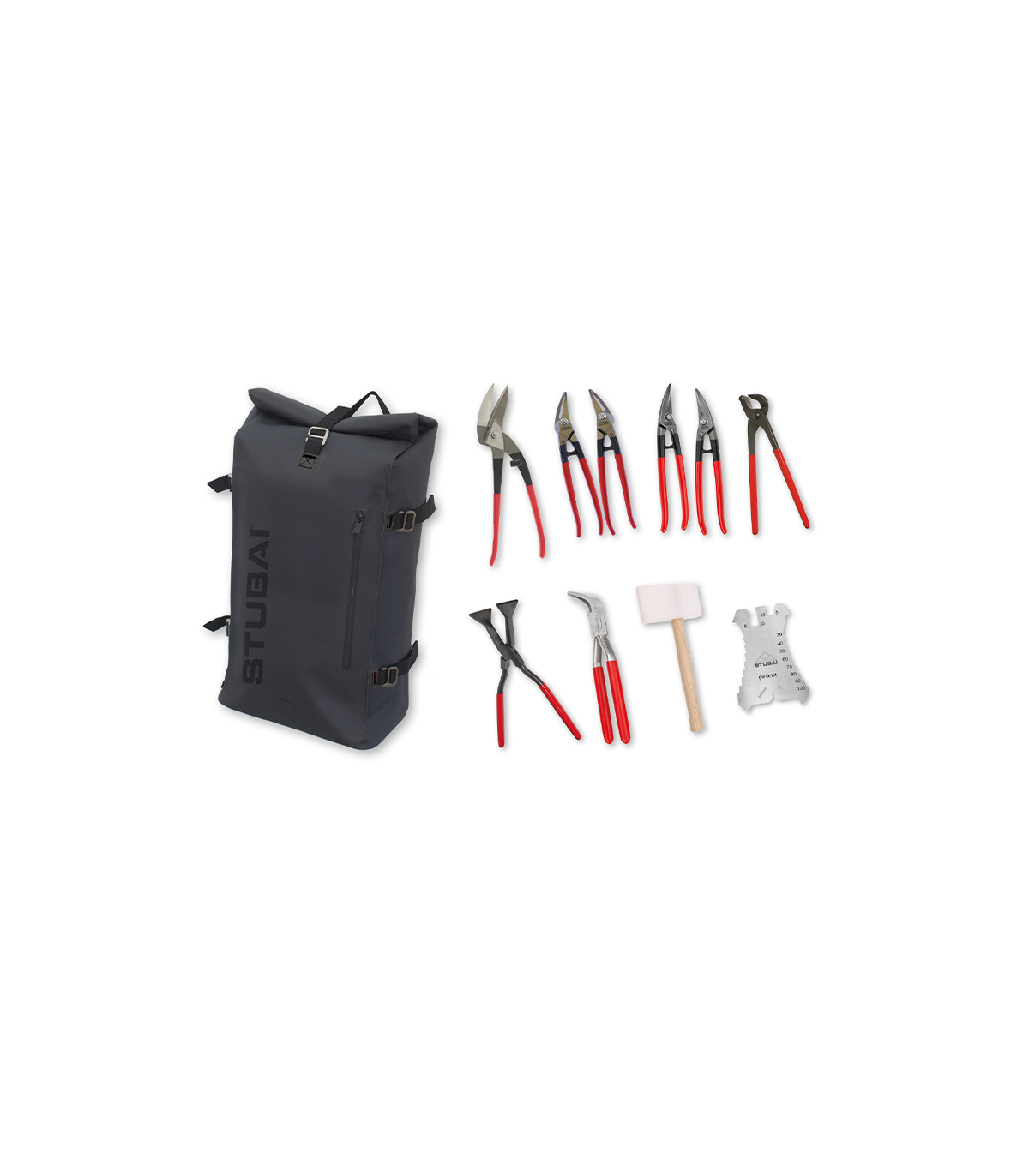 Pack 10 outils de couverture et zinguerie + Sac de transport STUBAI