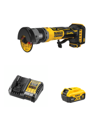 Meuleuse compacte 76mm XR 18V DCG430N-XJ + 1 batterie 18V 5 Ah + 1 Chargeur DCB1104-QW DEWALT